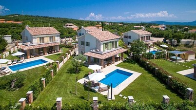 Modern Villa Nika***** with a rustic touch and a pool on Krk
