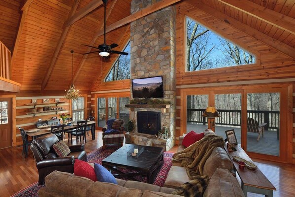 TV, fireplace, offices