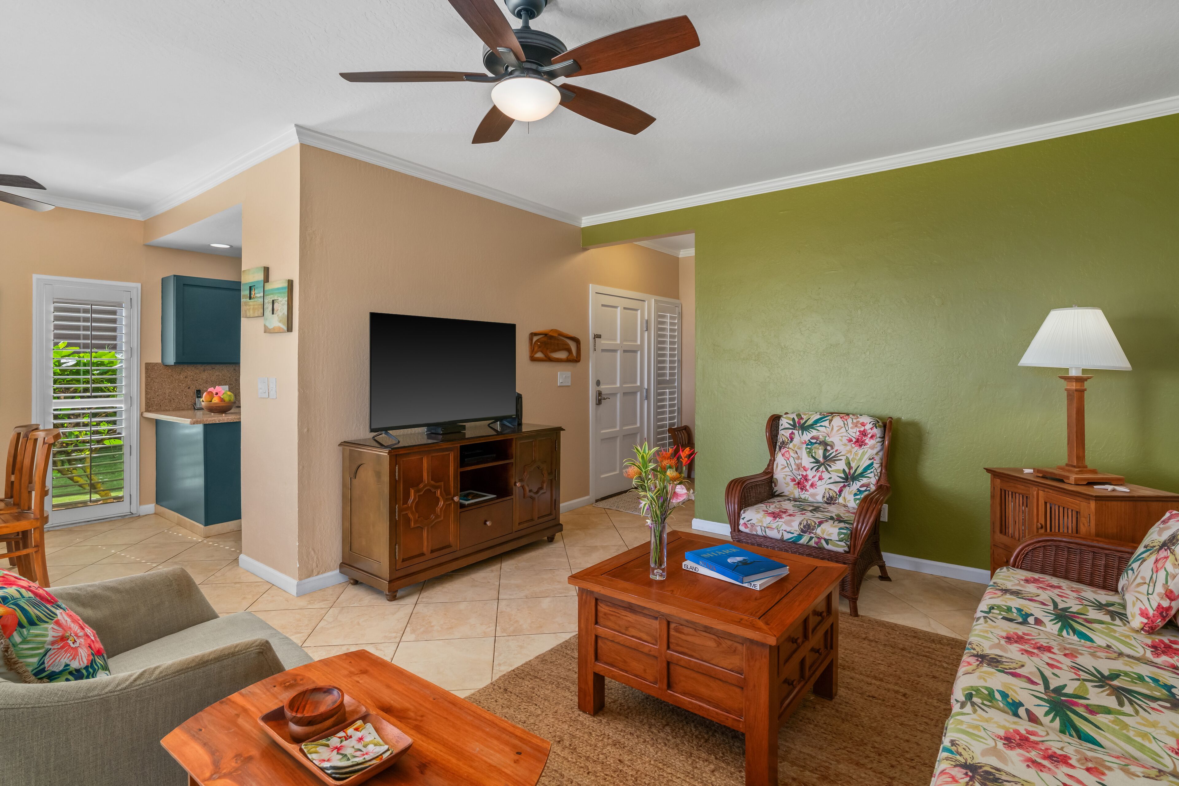 TV, DVD player, stereo