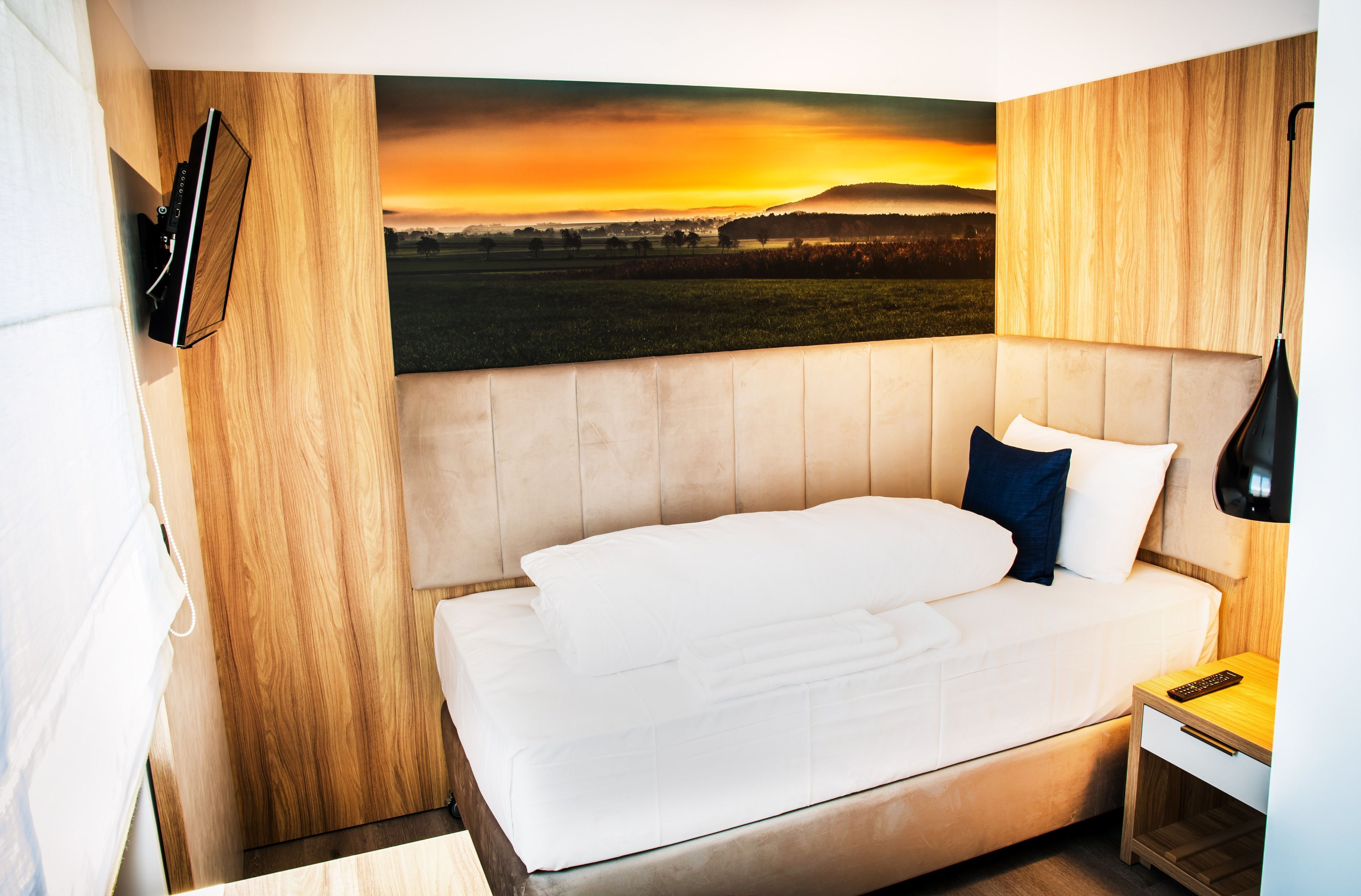 Premium bedding, desk, free WiFi, bed sheets