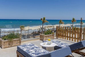 Suite, uitzicht op zee | Terras