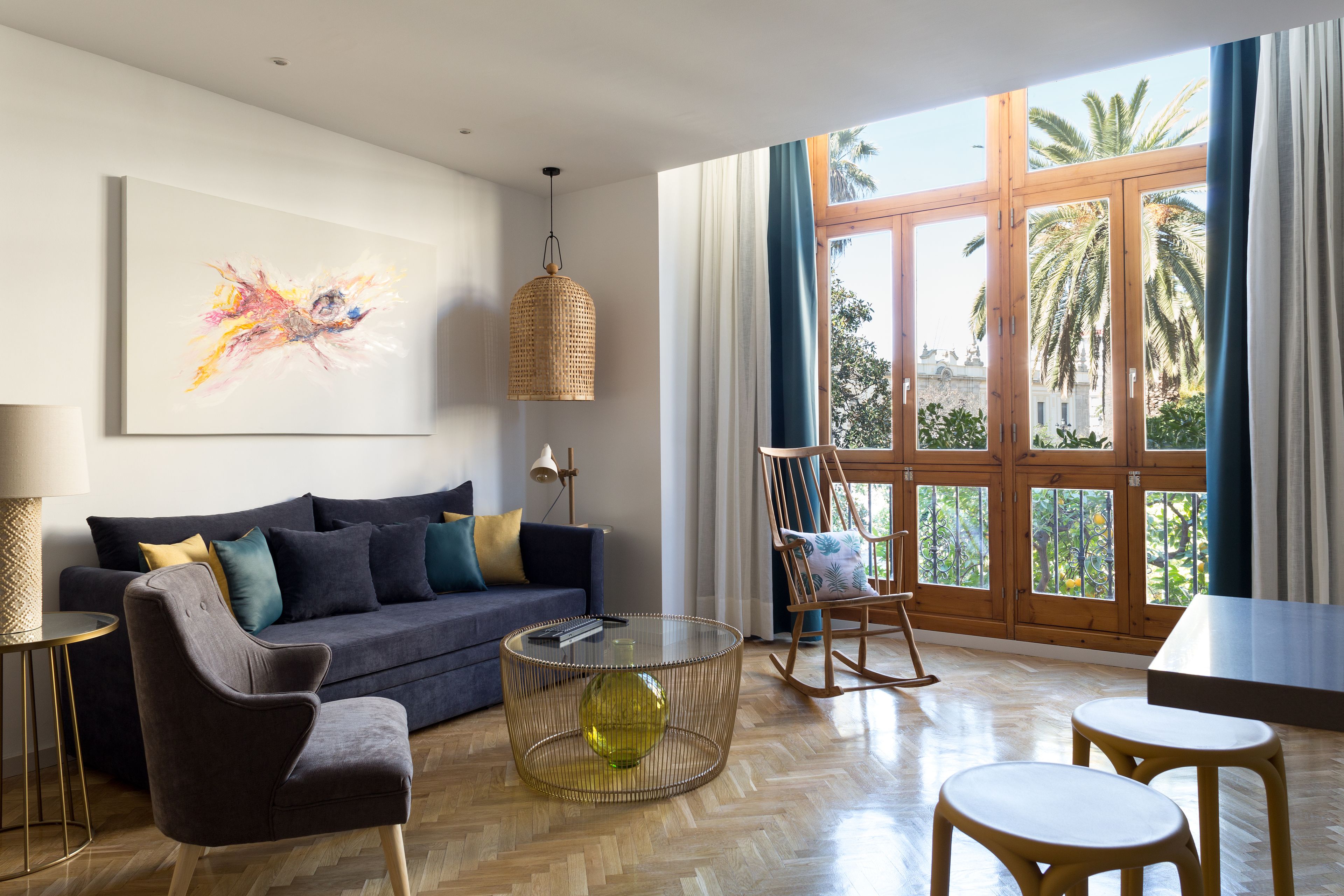 city loft | living area | flat-screen tv