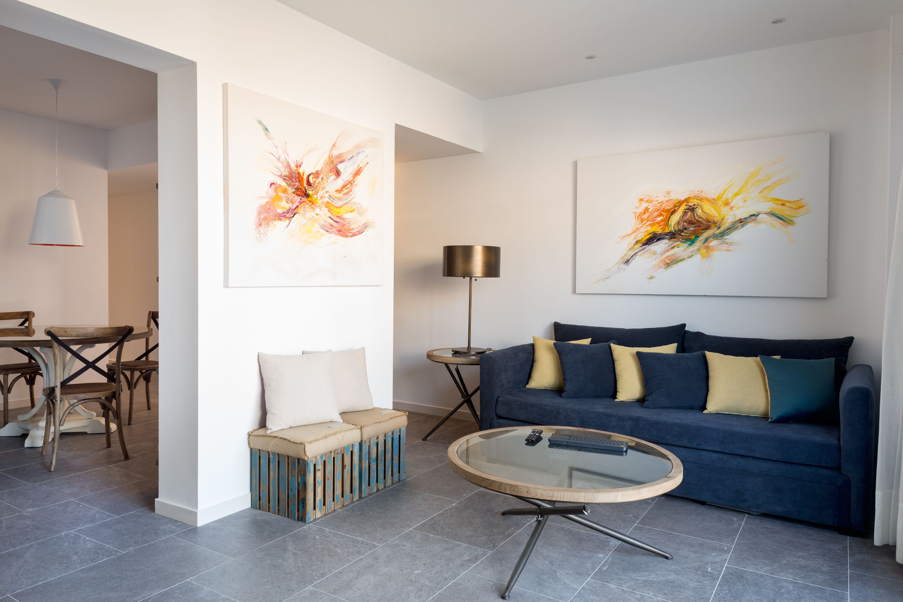 design penthouse, 1 bedroom, terrace, city view | living room | flat-screen tv