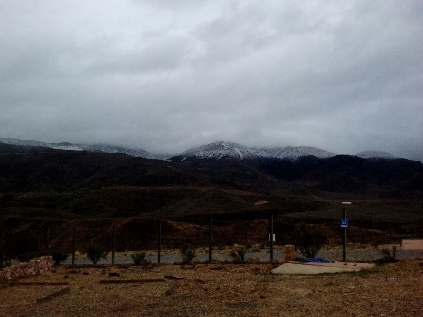 A mountainous landscape with a clear sky.