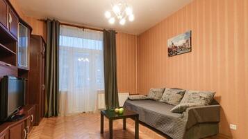 Basic-Apartment, 1 Schlafzimmer | Wohnzimmer | Flachbildfernseher
