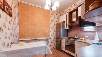 Basic-Apartment, 1 Schlafzimmer | Eigene Küche | Kühlschrank, Mikrowelle, Kochgeschirr/Geschirr/Besteck