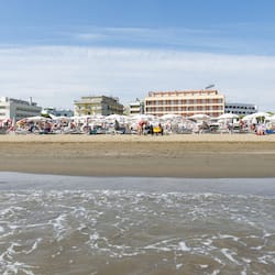 Private beach, white sand, sun-loungers, beach umbrellas