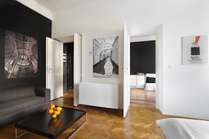 شقة في المدينة - غرفة نوم واحدة - بشرفة | غرفة المعيشة