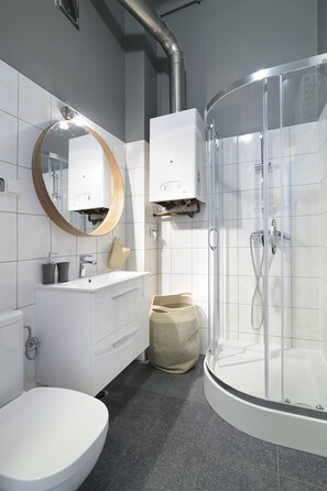 Regadera, amenidades de baño gratuitas, secadora de cabello, toallas 