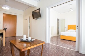 Acropolis View Paradise Apartment | Living area | Smart TV