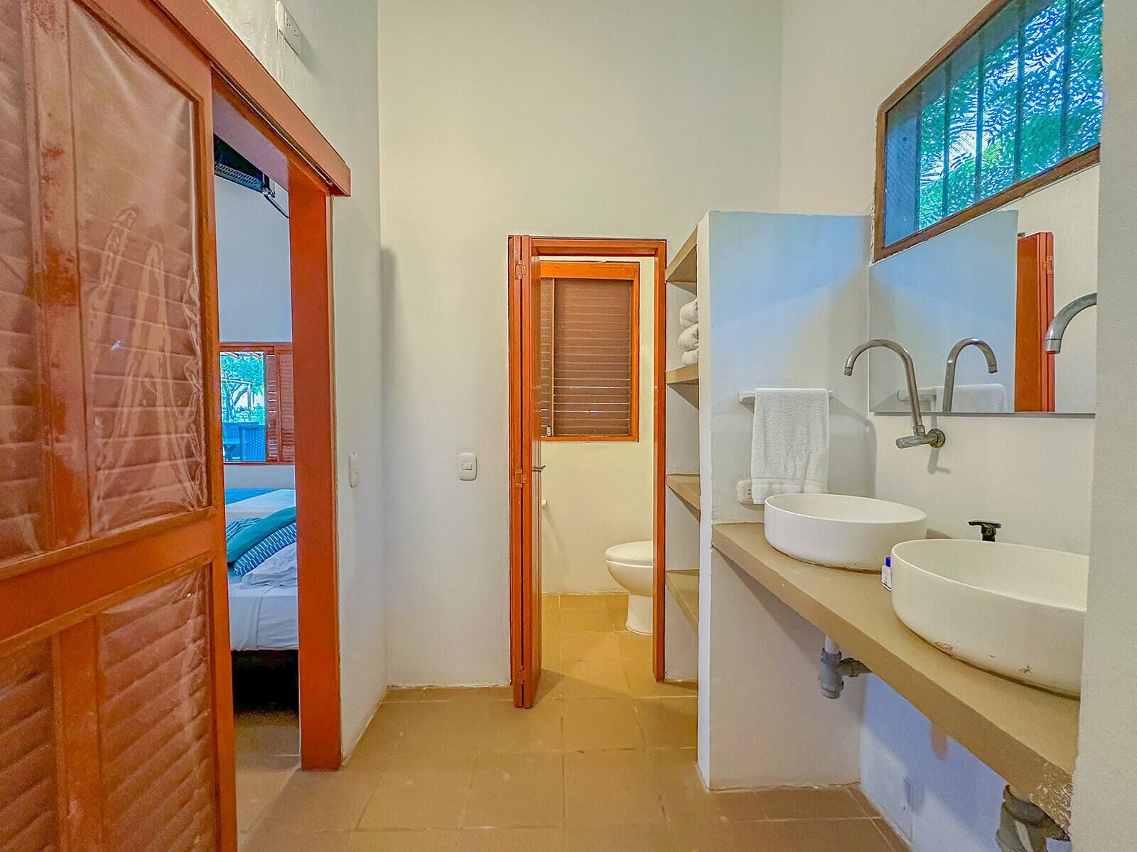 family room | bathroom | shower, towels, soap, shampoo