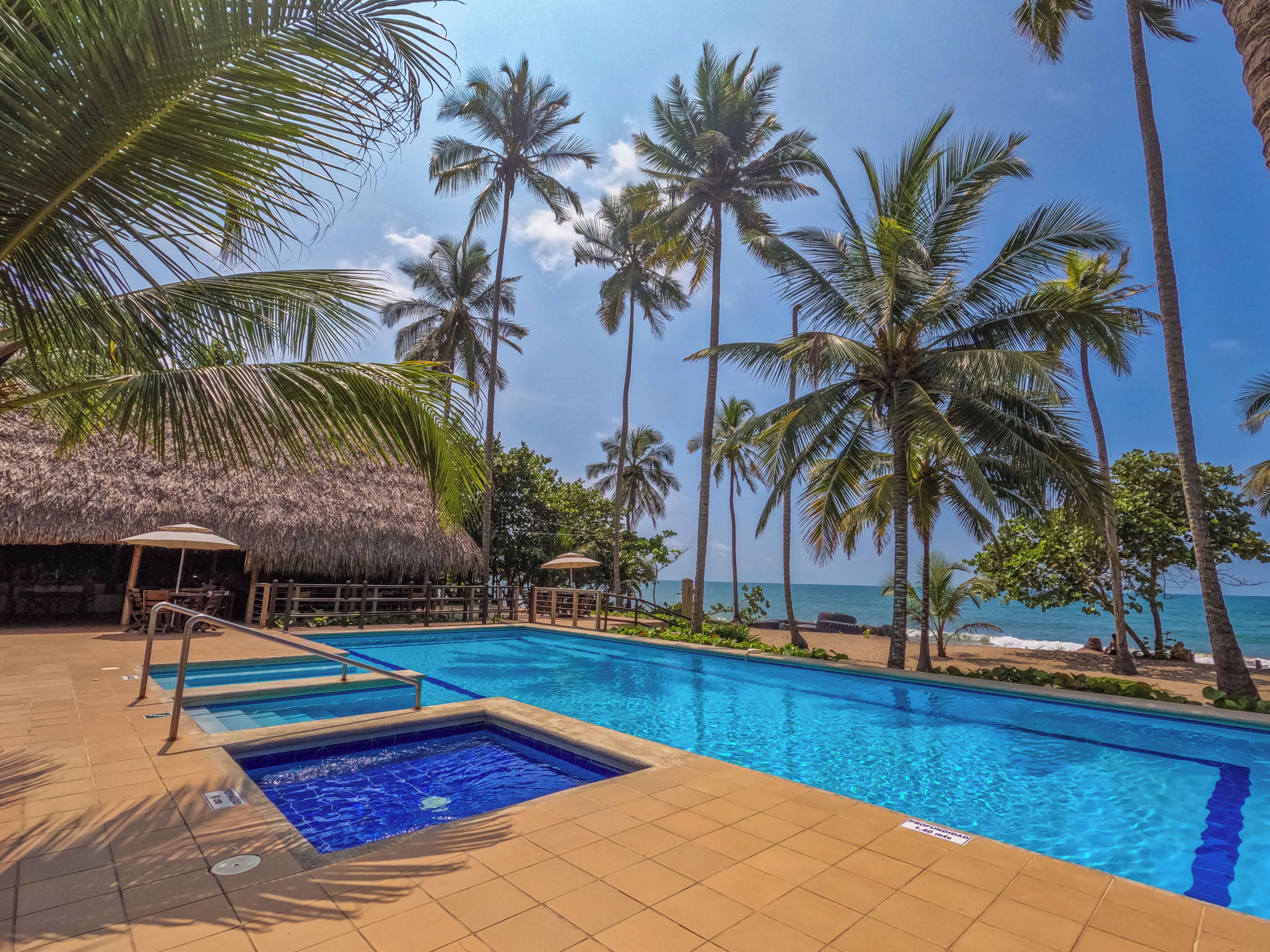 2 outdoor pools, open 9:00 am to 9:00 pm, pool umbrellas, pool loungers