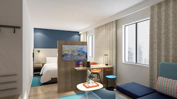 In-room safe, desk, laptop workspace, soundproofing