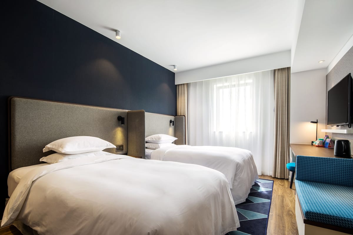 In-room safe, desk, laptop workspace, soundproofing