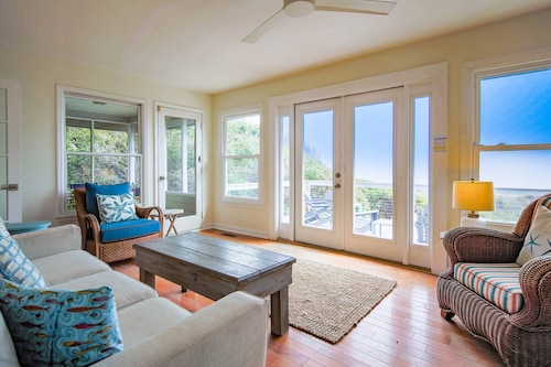 Oceanfront Beach House w/ Serene Ocean Views, Private Beach Access, Sundeck, Yard & Screened Porches