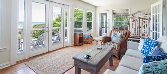 Oceanfront Beach House w/ Serene Ocean Views, Private Beach Access, Sundeck, Yard & Screened Porches