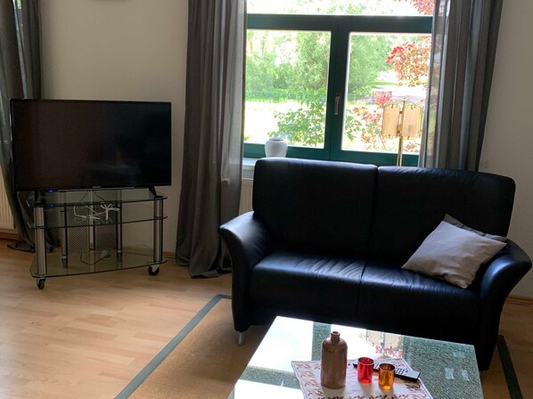 Televisión y chimenea 