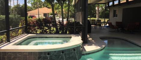 Piscine extérieure, piscine chauffée