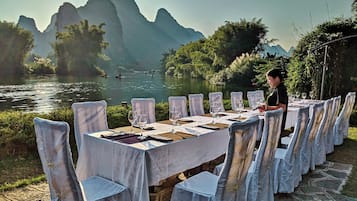 Outdoor banquet area