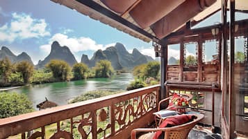 Family Double Room, Multiple Beds, Balcony, River View | Balcony