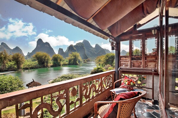 Family Double Room, Multiple Beds, Balcony, River View | Balcony - Yangshuo Mountain Retreat (Guilin)