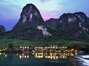 Front of property - evening/night - Yangshuo Mountain Retreat (Guilin)