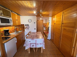 Coffee/tea maker, fridge, microwave, toaster