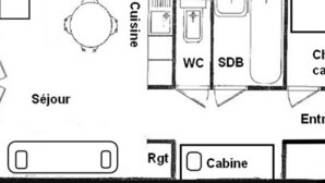 Floor plan - Cozy cabin studio for 4 at Les Saisies, pets allowed (Les Saisies)