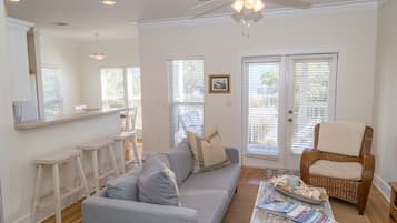 TV, DVD player, books