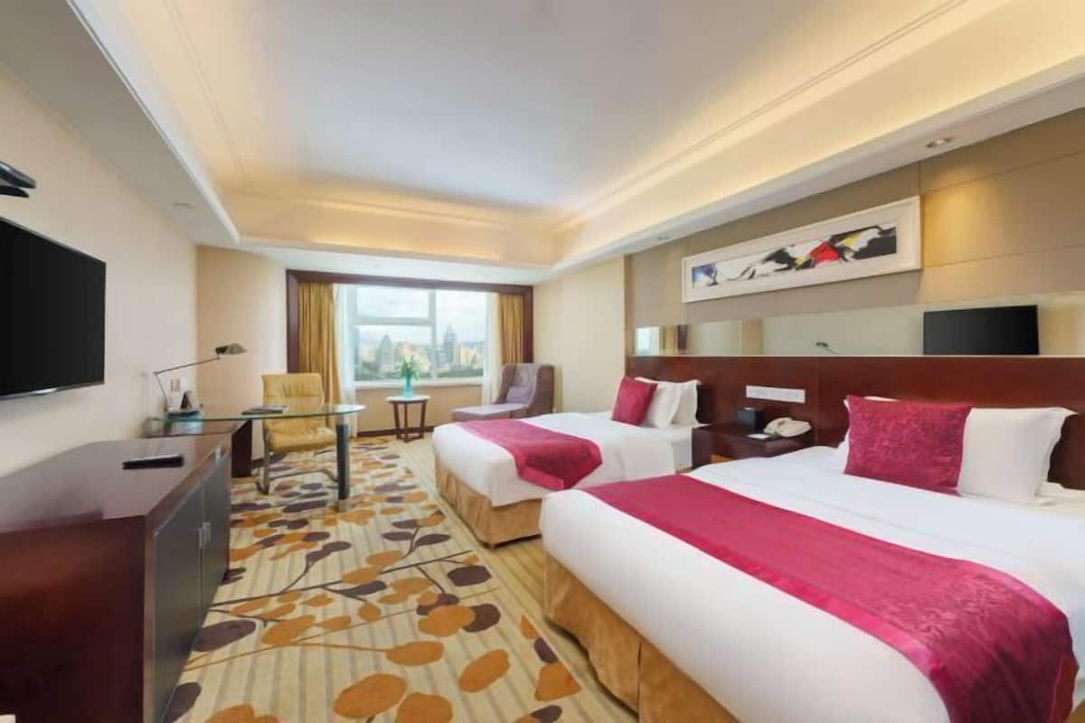 1 bedroom, desk, blackout curtains, iron/ironing board