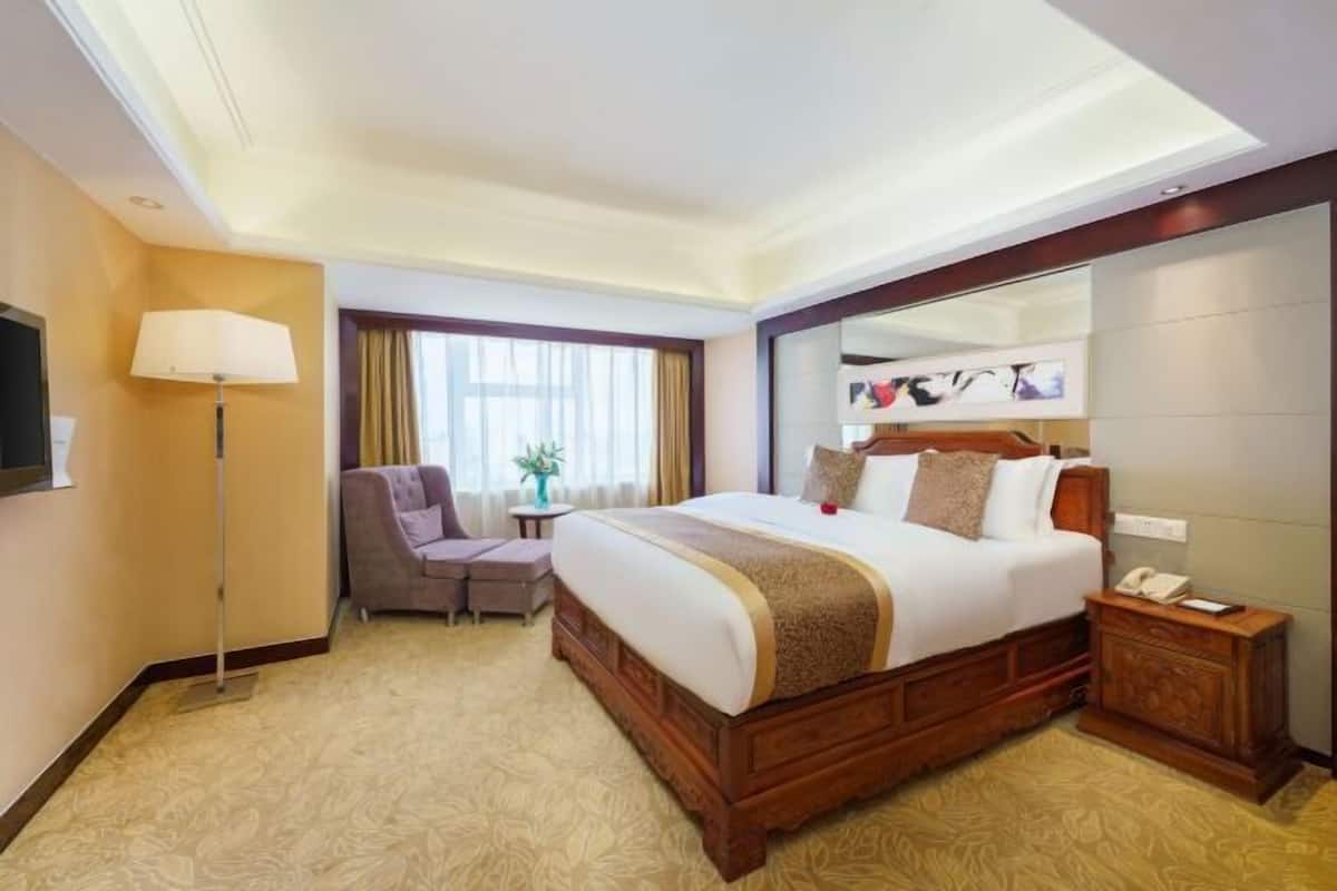 1 bedroom, desk, blackout curtains, iron/ironing board