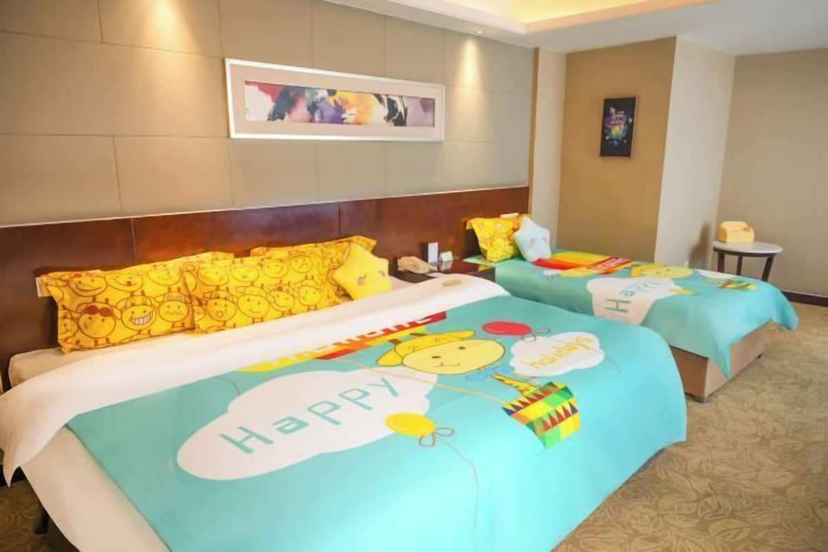 1 bedroom, desk, blackout curtains, iron/ironing board