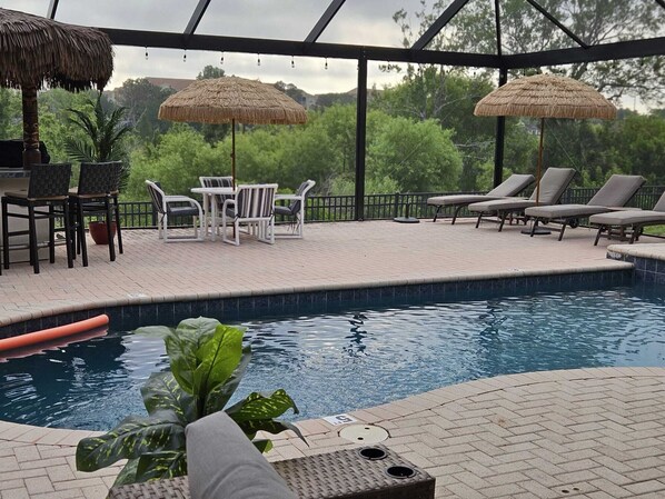 Outdoor pool, a heated pool