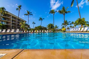 Outdoor pool, a heated pool - OCEANFRONT CONDO MAUI SUNSET#215-A, SLEEPS 4 (Kihei)