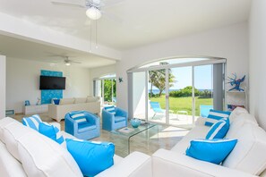 Smart TV, DVD player, books, video library