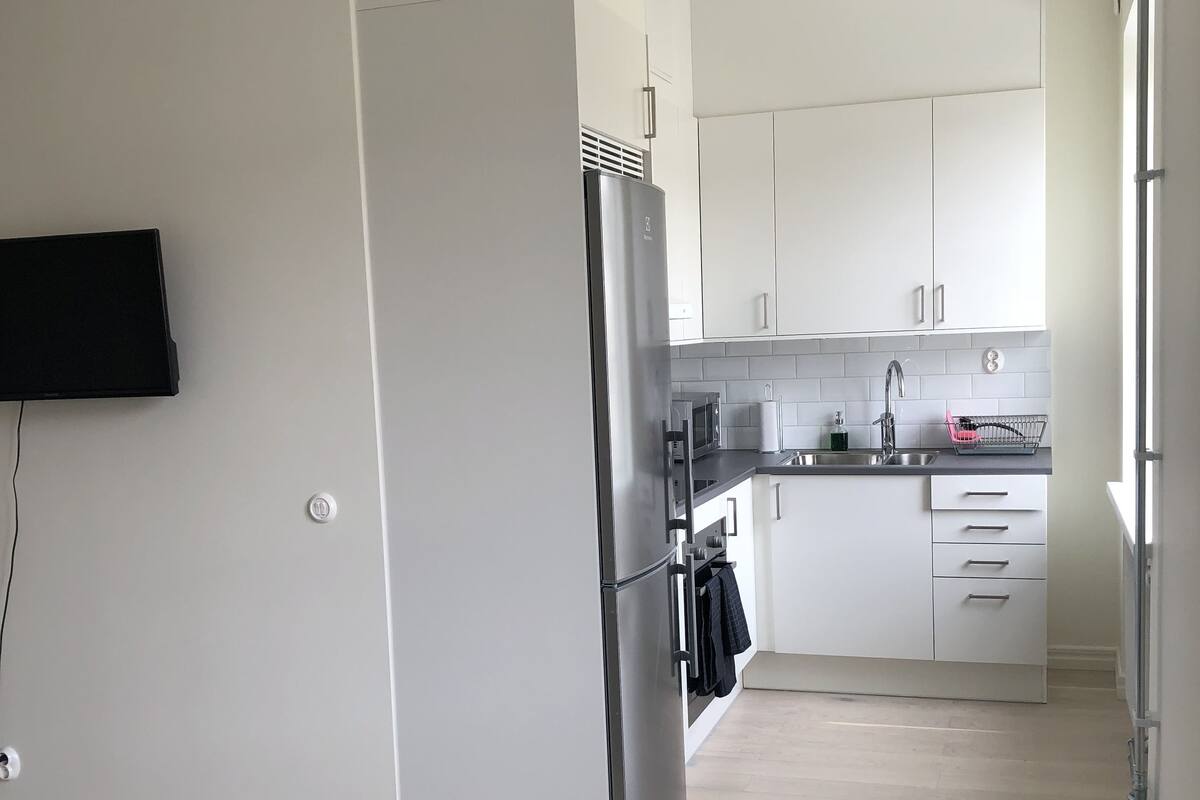 Standard-Apartment | Eigene Küche | Wasserkocher mit Kaffee-/Teezubehör, Kühlschrank, Mikrowelle, Ofen