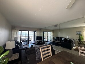 TV, DVD player, stereo