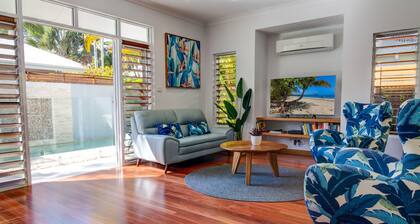 Hanalei Beach House, 3 minuutin kävelymatkan päässä rannalta, oma lämmitetty uima-allas!