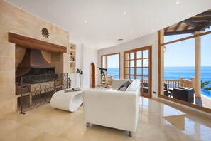 Smart TV, fireplace, video-game console, table tennis