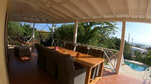 Outdoor dining - Beautiful detached villa with a view over Klein Bonaire. (Santa Barbara, Kralendijk)