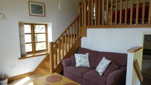 TV, fireplace, DVD player, books - Secluded Detached Stable / Barn Conversion On The Border Of Shropshire And Wales (Oswestry Shropshire)