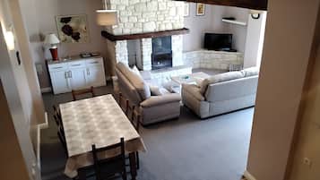 电视、壁炉、DVD 播放器、乒乓球