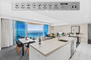 Lvl 39 (Above Hilton) - 2 Bedrooms, Accessible, Ocean View | Living area | TV, DVD player