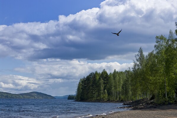På stranden og solsenger