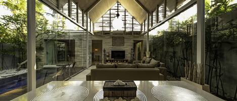Family Villa, 3 Bedrooms, Pool View | Living area