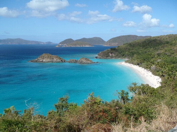 Beach nearby, sun loungers, beach towels - Grande Bay SUNSWEPT 1 BR waterfront (Cruz Bay)