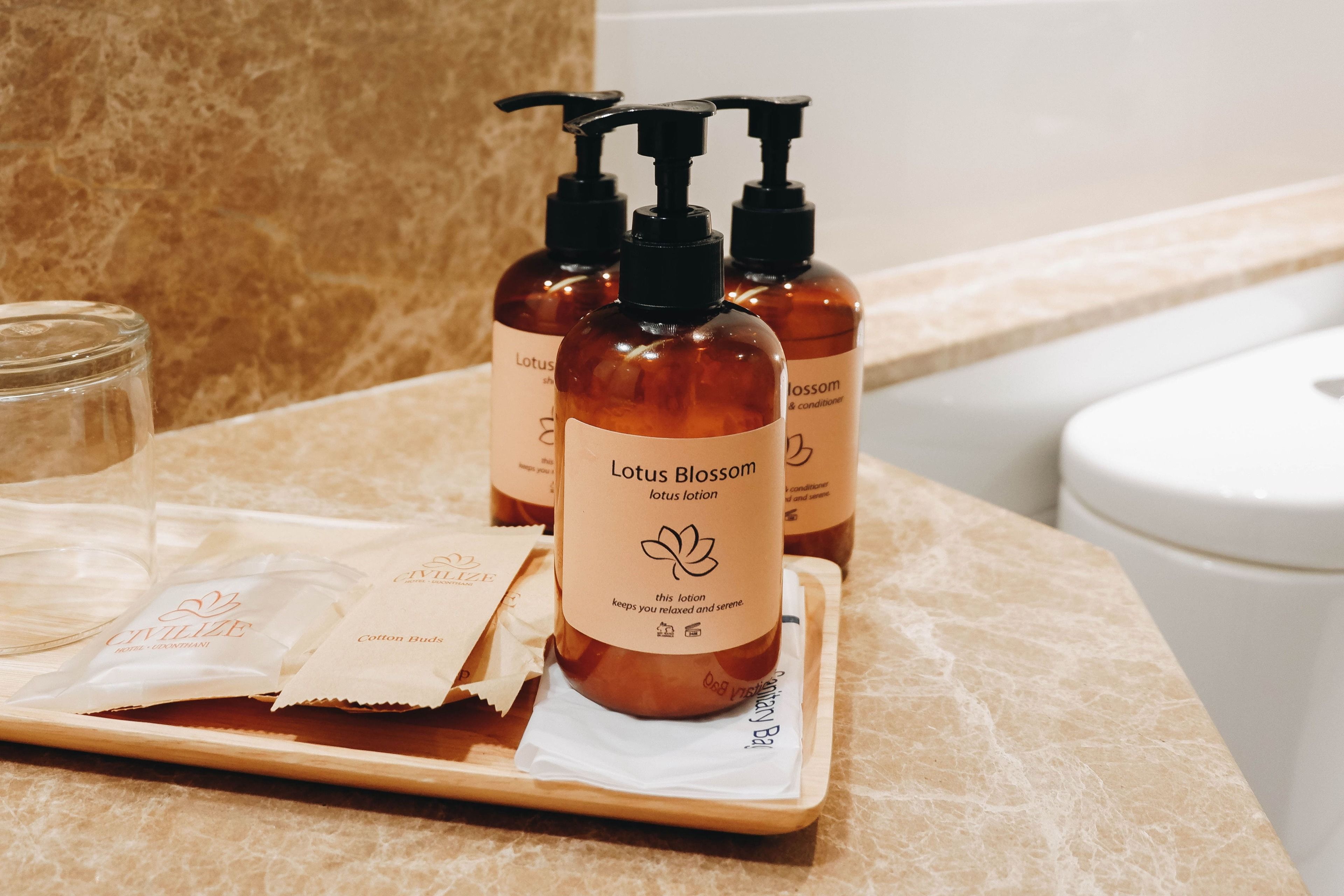 free toiletries, hair dryer, towels, soap