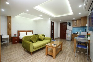 Spacious Studio, Basement | Premium bedding, minibar, in-room safe, individually decorated - Atlas Hotel & Apartment (Ho Chi Minh City)