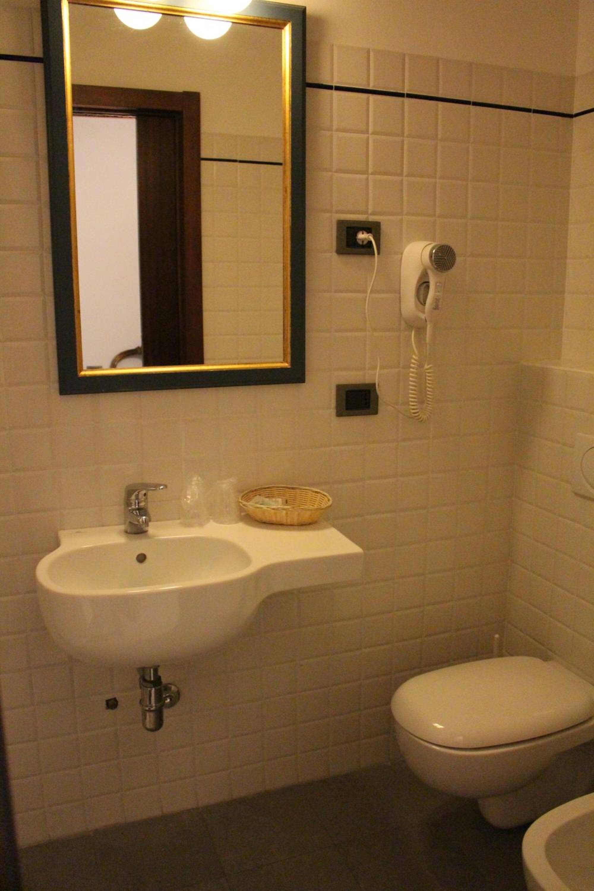 shower, free toiletries, hair dryer, bidet