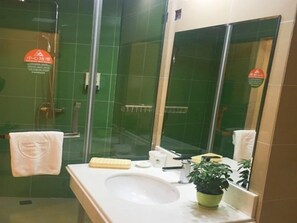 Regadera, amenidades de baño gratuitas, secadora de cabello, pantuflas 
